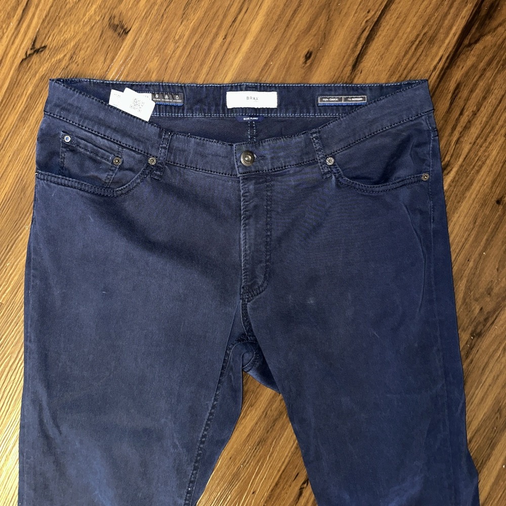 Brax Mens Chuck Modern Fit Pants Blue Planet40x34 (39x28) Blue Chino Hemmed